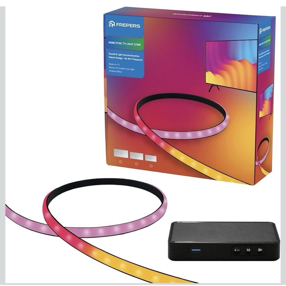 LED Backlight, Flowing Color Light Strip HDMI Sync,‎ Gradient Light Strip 65" TV